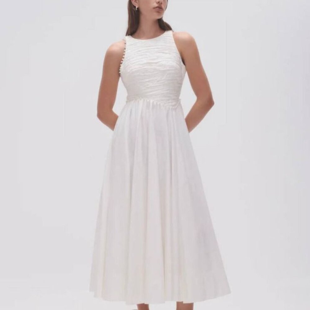 NWT  Aje Florence Pearl Trim MidiDress